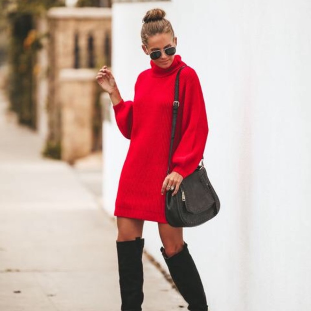 Vici red sweater dress